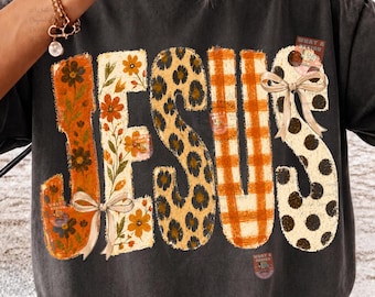 Jesus Fall PNG: Trendy Autumn Shirt Sublimation Design, Christian Faith Png PNG, Polka Dot Jesus PNG Digital Download