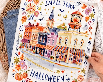 Small Town Halloween PNG, Country Halloween png, Spooky Village Fall Shirt Design (Digital Download)