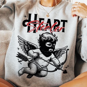 Heart Stealer Png, Retro Valentine Png, Vintage Cupid Png, Valentine's Day Png, Valentine Love Png Digital, Retro Valentine Shirt Design