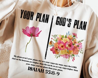 Your Plan God's Plan Png, Christian Floral Png, Retro Christian Png, Bible Verse Png, Wildflower Jesus Png, Sublimation Designs