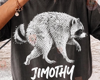 Jimothy Raccoon Png Black shirt only , Seattle Short Spine Raccoon Png, Animal Lover Gift, Viral Raccoon Meme