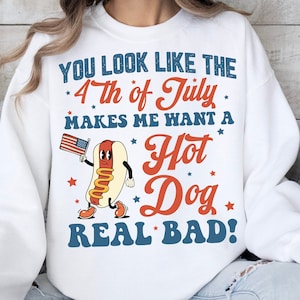Sembra che il 4 luglio mi faccia venire una gran voglia di un hot dog png, America png, 4 luglio png, USA png, Giorno dell'Indipendenza, png retrò
