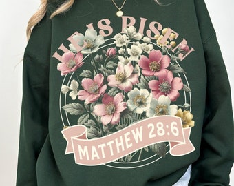 He is Risen png,Matthew 28:6, Floral Boho Easter Png, Risen png,retro easter doodle png,Easter Christian Png,Easter bible verse png, Risen