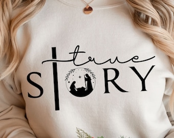 True Story SVG PNG PDF, Krippe SVG, True Story Krippe svg, Jesus Geburt svg, Christus svg, religiöse Weihnacht svg, Freude der Welt