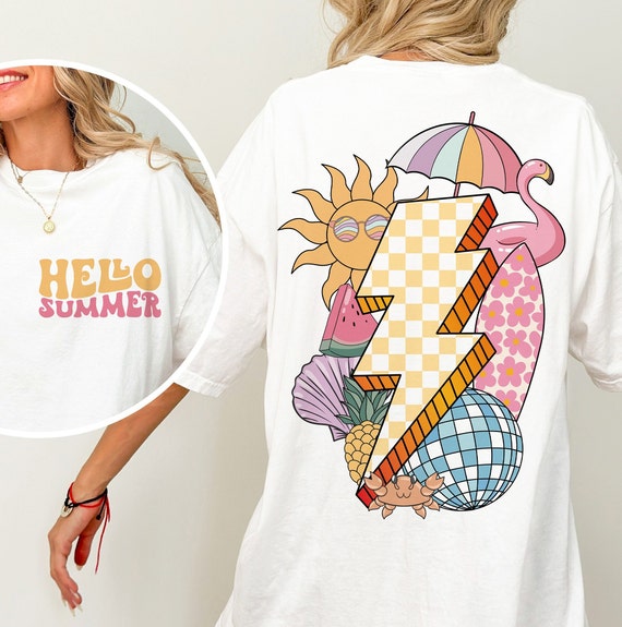 Checkered Lightning Summer png, Retro Summer png, Groovy summer png, Beach Shirt Design, Summer aesthetic, Tshirt graphic designs, png files