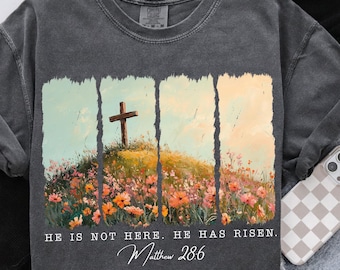 He is Risen PNG Wildflower Png Spring Easter Sublimation Designs Brushstroke PNG Aesthetic Boho DTF Transfers Easter Christian Jesus