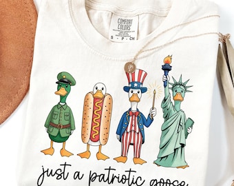 Patriotic Goose PNG | 4th of July Silly Goose Clipart | USA Goose Sublimation Design | Funny Digital Download for Independence Day/Patriotic