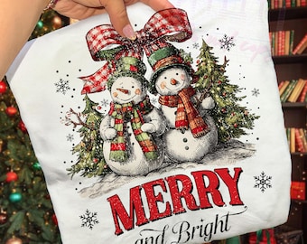 Coquette Merry and Bright Christmas Png, Preppy Christmas Png, Vintage Holiday Png, Distressed Christmas Png, Girly Christmas Sublimation