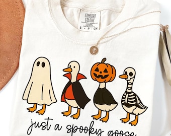 Just a Spooky Goose PNG, Funny Halloween Goose Png, Goose in Halloween Costumes Sublimation, Cute Horror Png, Spooky Goose Png