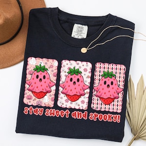 Sweet & Spooky Summer Halloween PNG, Trendy Halloween Png, Spooky Season Retro Halloween, Strawberry Spooky, Cute Halloween