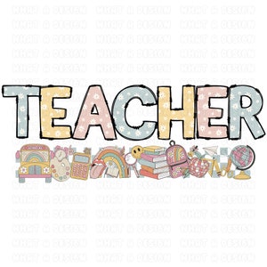 Lehrer PNG-Retro Sublimation Digital Design Download-Erzieher png, zurück zur Schule png, Schullehrer png, boho Lehrer png