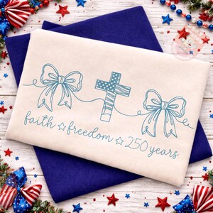 Faith Freedom 250 Years Png, Continuous Line Art Png, Minimalist 4th Of July Design, USA Anniversary Png, USA 250th Birthday image 4