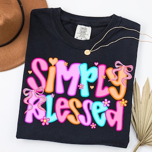 Simply Blessed Coquette Png, Retro Christian Png, Faith png, Christian Coquette PNG, Religious Png, Bible Verse Png, Bow Png, Pink Coquette