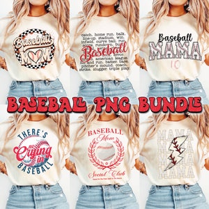 Baseball Bundle PNG, conception de chemise de maman de baseball, sport PNG, téléchargement numérique de conception de sublimation, équipe de baseball PNG, Baseball Mama Png