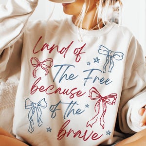 Land Of The Free Because Of The Brave Png, Retro 4th of July Png, America Coquette Png, Retro USA Png, Independence Day Png, Patriotic png