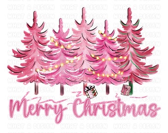 Pink Christmas Trees PNG, Merry Christmas png, Christmas Shirt png, Christmas png, Retro Png, Christmas sublimation, Digital Download