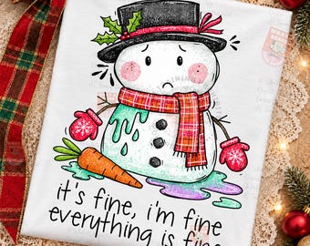 Funny Christmas PNG, Meltdown Snowman Christmas Sublimation, Trendy Design Sublimation, Winter PNG, Holiday Digital Download PNG