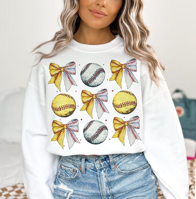 Baseball Softball Bow Png, Baseball Png Sublimation, Retro Sports Png, Coquette Baseball Shirt Design,Mama Png,Softball Baseball Sublimation image 3