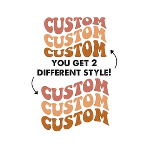 Personnalisé Wavy Stacked SVG, Personnalisé, Personnalisé Rétro Wavy Text Svg, Custom SVG, Fichier coupé Imprimable PNG Cricut Svg Sublimation