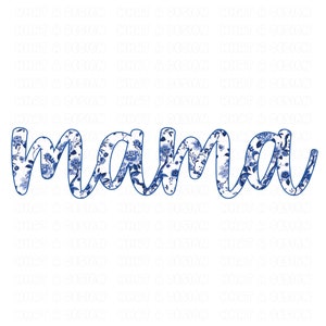 Mama Blaue Weide gefüllt PNG, Chinoiserie Mama Png, Mama Blumen Png, Mama Sublimation, Muttertag Png, Sublimation Designs herunterladen