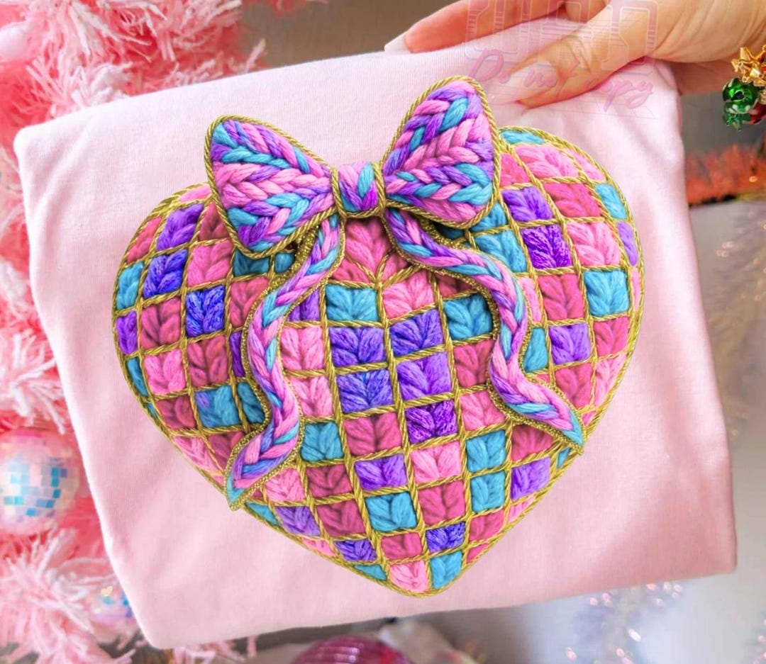 Latch Hook Yarn Crochet Valentines Day Heart Png, Colorful Heart ...