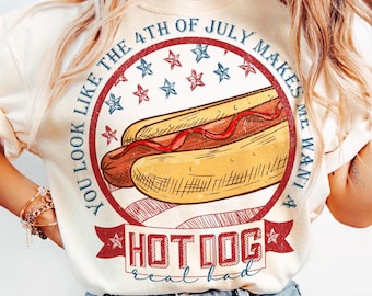 Te pareces al 4 de julio PNG Retro América Hot dog PNG Divertido 4 de julio PNG EE. UU. PNG Cuatro de julio Día de la Independencia SUBLIMACIÓN Original
