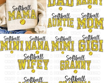 Softball Mama Png-Bundle, Preppy Softball Png, Mama Mini Sport Png, Spieltag Softball Png, Retro Spieltag Png, Softball Png, Softball