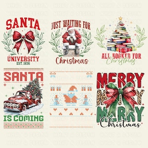 Retro Christmas Bundle Png, Merry Christmas Png, Christmas Png, Western PNG, Santa Claus PNG, Bundle Png, Sublimation Designs, PNG image 8
