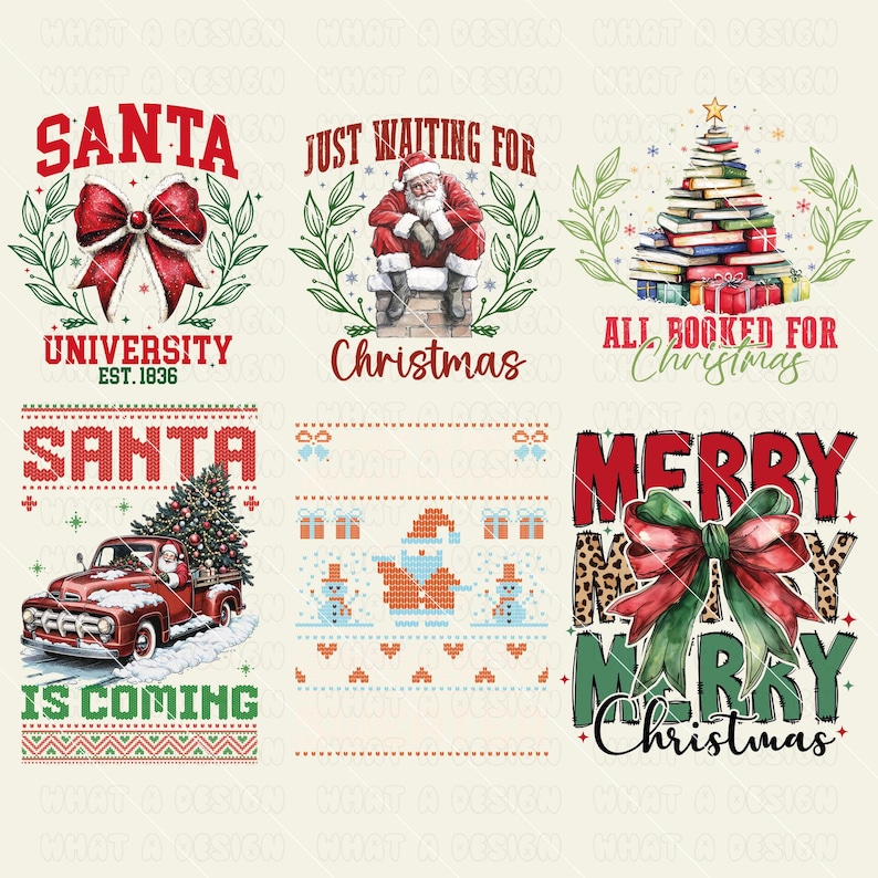 Retro Christmas Bundle Png, Merry Christmas Png, Christmas Png, Western PNG, Santa Claus PNG, Bundle Png, Sublimation Designs, PNG image 8