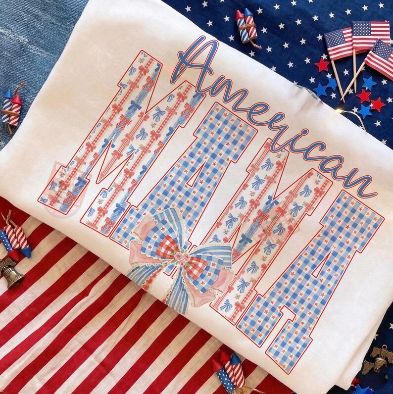 American Mama, png, 4 juli, patriottisch ontwerp (digitale download) afbeelding 5
