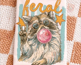 Feral Raccoon Png, Striped Summer Png, Preppy Summer Shirt Design ,Funny Raccoon Shirt Design, Funny Girly Beach Gift Digital Download