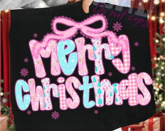Preppy Christmas Coquette Png, Lace Merry Christmas Bow Png, Holiday Sublimation Design, Christmas Shirt Png Digital Download