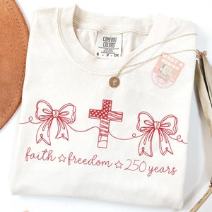 Faith Freedom 250 Years Png, Continuous Line Art Png, Minimalist 4th Of July Design, USA Anniversary Png, USA 250th Birthday image 1