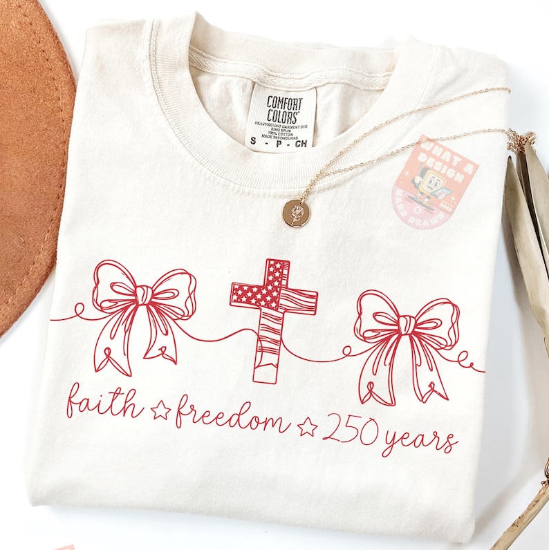 Faith Freedom 250 Years Png, Continuous Line Art Png, Minimalist 4th Of July Design, USA Anniversary Png, USA 250th Birthday image 1