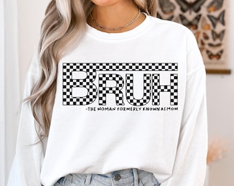 Bruh Plaid PNG, Diseño divertido para mamá PNG, Día de la Madre PNG, Camiseta para mamá PNG, Regalo para mamá PNG, Sublimación de mamá PNG, Descarga digital