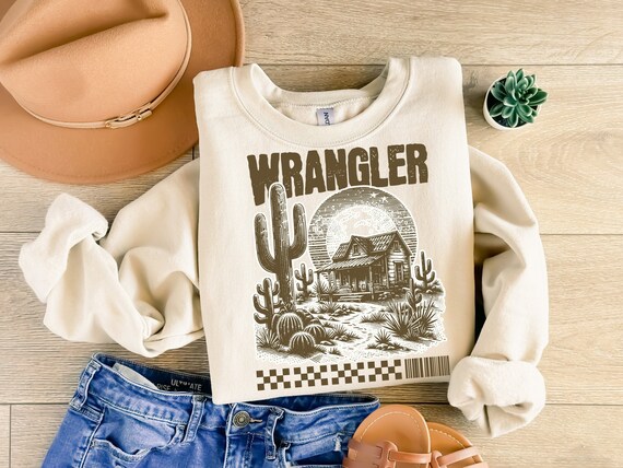 Wrangler Png, Distressed western shirt design, Western sublimation png, Retro shirt design, Cowgirl sublimation png, desert png, Sublimation