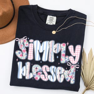 Simply Blessed Coquette Png, Retro Christian Png, Faith png, Christian Coquette PNG, Religious Png, Bible Verse Png, Bow Png, Pink Coquette
