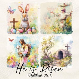 Er ist auferstanden PNG, Retro Ostern Png, Matthäus 28: 6, Christliches Ostern Png, Ostern Jesus Png, Bibel Vers Png, Ostern Pinselstrich, Osterhase