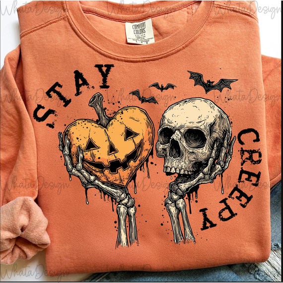 Stay Creepy PNG, Retro Dripping Heart Halloween Png, Skeleton Hand Spooky Graphic, Grunge Horror Sublimation Design Trendy Png, Skeleton Png