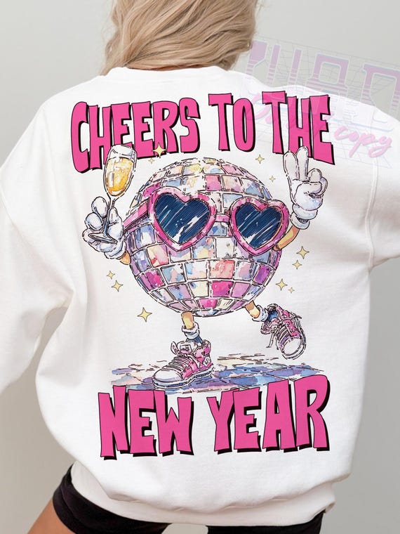 Cheers To The New Year Png, Retro New Year Png, 2026 Happy New Year Png, Champagne Png, Digital Download