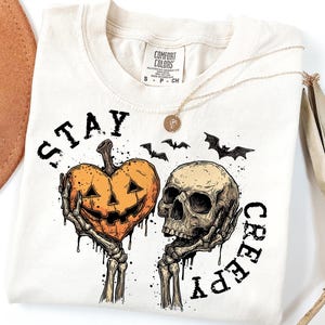 Stay Creepy PNG, Retro Dripping Heart Halloween Png, Skeleton Hand Spooky Graphic, Grunge Horror Sublimation Design Trendy Png, Skeleton Png