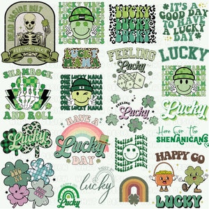 Retro St Patrick&#39;s Png Bundle, St Patricks Day, Png Shamrocks, St Patrick Tag, Urlaub Png, Sublimation Png, Png für Sublimation, irischer Png