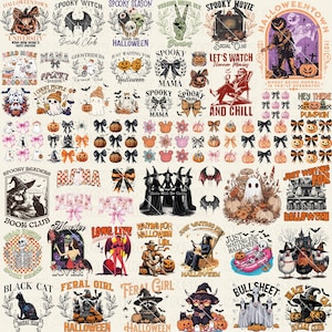 Retro Halloween Png Bundle, Halloween Coquette Png, Halloween Bundle, Spooky Season Png, Fall Png, Trendy Halloween, Halloween Mama Png