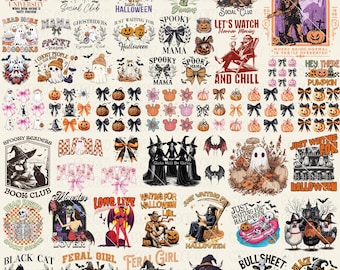 Retro Halloween Png Bundle, Halloween Coquette Png, Halloween Bundle, Spooky Season Png, Fall Png, Trendy Halloween, Halloween Mama Png