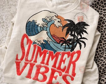 Summer Vibes Png, Trendy Summer png, Retro Beach Wave Png, Trendy Summer Shirt Design, Digital Download