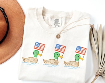 Design PNG di anatre americane, design per il 4 luglio per ragazzi, png patriottico per ragazzi, png per sublimazione di anatre selvatiche per ragazzi
