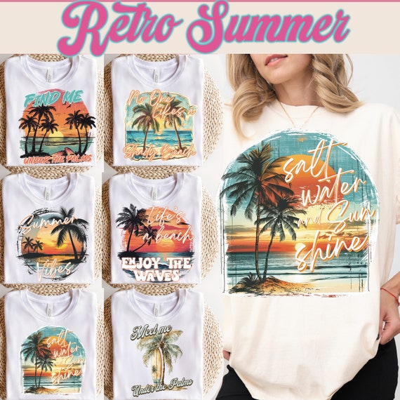 Retro Summer Bundle png, Summer, Beach Vibes Png, Summer Png, Summer vibes png, Trendy Summer Png, Salt Water Png, Retro Png, Png Bundle