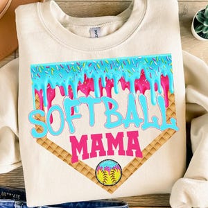 Softball Mama Drip png, Softball Ice Cream Drip png, Mama Softball png file, Game Day Softball Png, Softball Mom Dripping Png