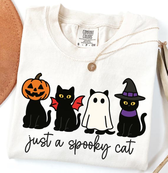 Just a Spooky Cat PNG, Funny Halloween Cat Png, Cat in Halloween Costumes Sublimation, Cute Horror Png, Spooky Cat Png