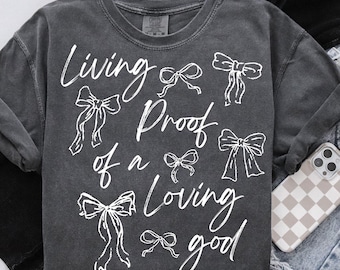 Living Proof of a Loving God Coquette Png, Retro Christian Png, Faith png, Christian Coquette PNG, Religious Png, Bible Verse Png